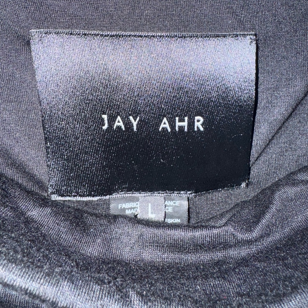 Jay Ahr Silk/viscose blend &  leather dress black Large Never Worn - Picture 2 of 3